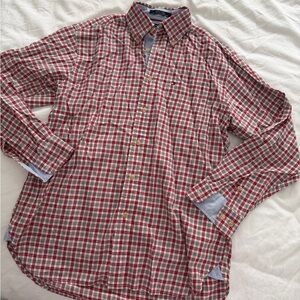 Tommy Hilfiger Red and White Checkered Men's Shirt